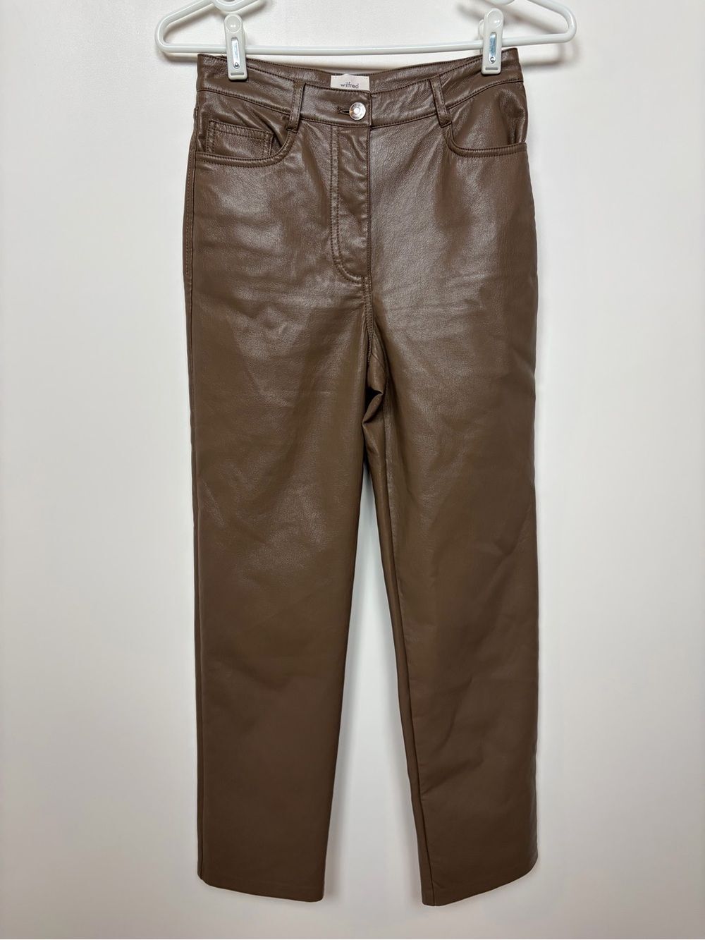 Aritzia Wilfred Melina Leather Pant - Taupe - Size 0